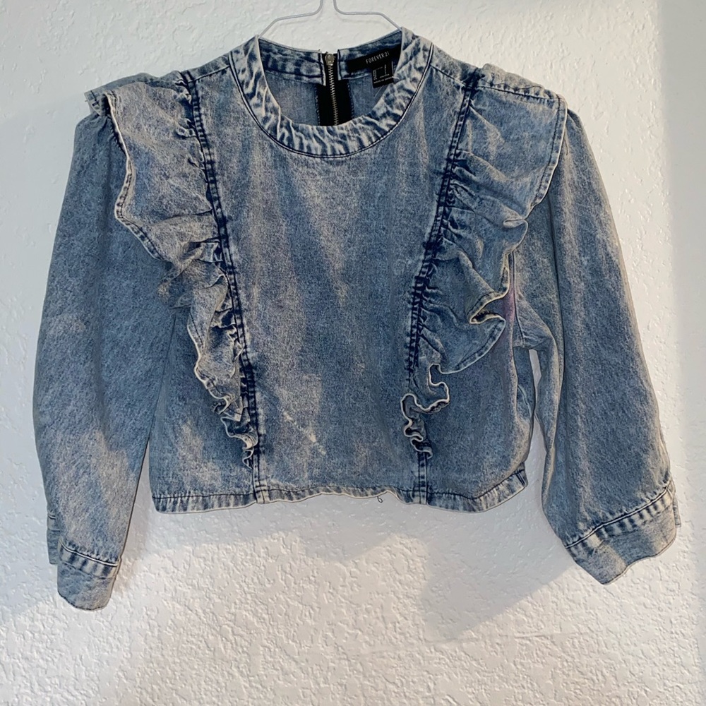 Jean Cropped Blouse